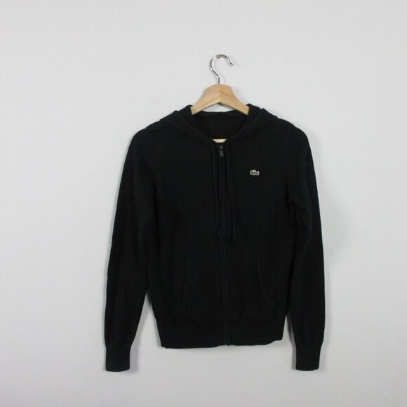 Lacoste Sport Zip Hoodie Devanlay Men Black Lightweight Zip-Up Hooded Jacket 362 - Picture 1 of 13